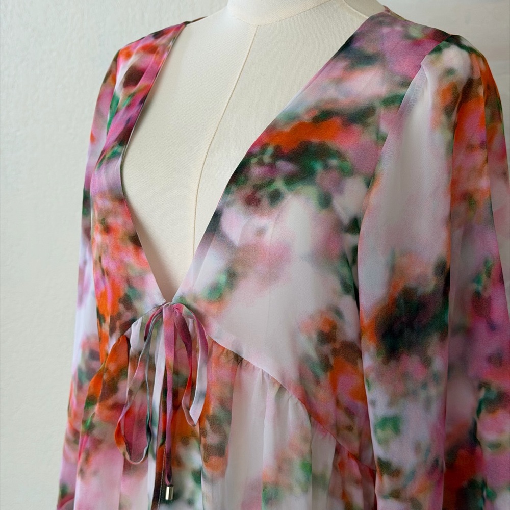 Like Mynded Elegant Floral Watercolor Swim Coverup - Picture 4 of 16